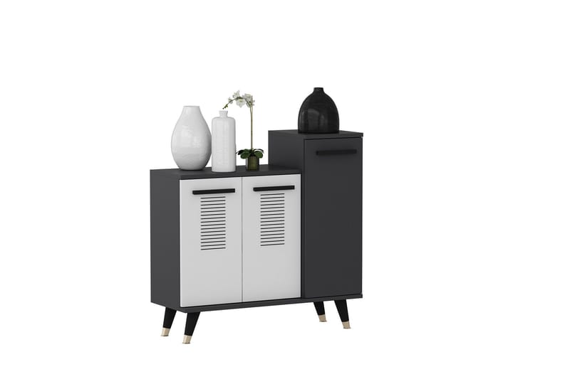 Asimo Skohylle Garderobe 90x90,6 cm Antrasitt/Hvit - Hanah Home - Oppbevaring - Klesoppbevaring - Garderober & garderobesystem - Innredning garderobe - Skohylle garderobe