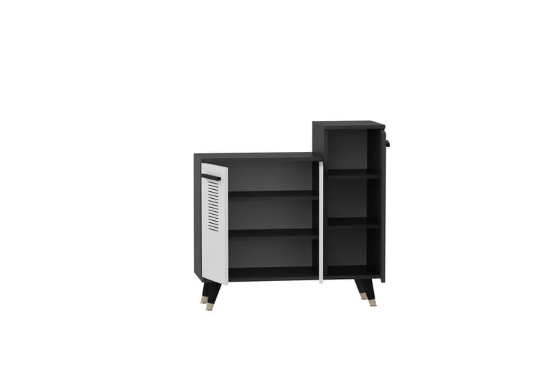 Asimo Skohylle Garderobe 90x90,6 cm Antrasitt/Hvit - Hanah Home - Oppbevaring - Klesoppbevaring - Garderober & garderobesystem - Innredning garderobe - Skohylle garderobe