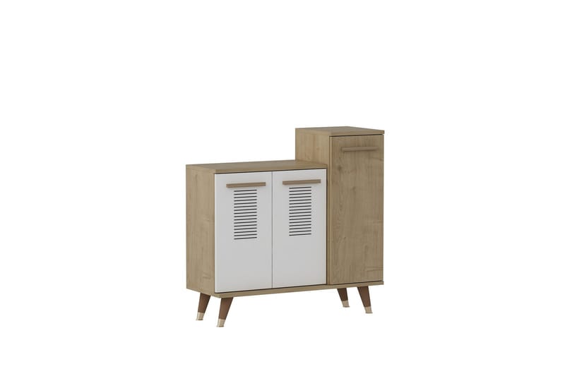 Asimo Skohylle Garderobe 90x90,6 cm Brun/Hvit - Hanah Home - Oppbevaring - Klesoppbevaring - Garderober & garderobesystem - Innredning garderobe - Skohylle garderobe