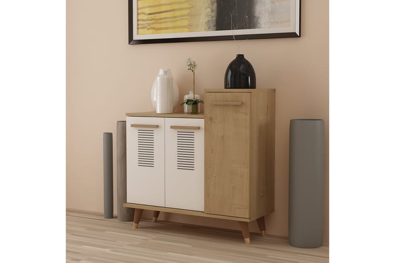 Asimo Skohylle Garderobe 90x90,6 cm Brun/Hvit - Hanah Home - Oppbevaring - Klesoppbevaring - Garderober & garderobesystem - Innredning garderobe - Skohylle garderobe