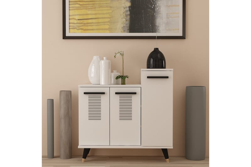 Asimo Skohylle Garderobeskap 90x90,6 cm Hvit - Hanah Home - Oppbevaring - Klesoppbevaring - Garderober & garderobesystem - Innredning garderobe - Skohylle garderobe