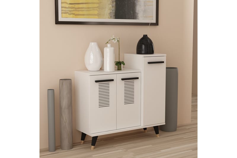 Asimo Skohylle Garderobeskap 90x90,6 cm Hvit - Hanah Home - Oppbevaring - Klesoppbevaring - Garderober & garderobesystem - Innredning garderobe - Skohylle garderobe