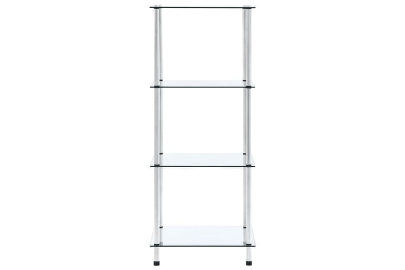 Hylle 4 etasjer gjennomsiktig 40x40x100 cm herdet glass - Oppbevaring - Klesoppbevaring - Garderober & garderobesystem - Innredning garderobe - Hylleplan til garderobe