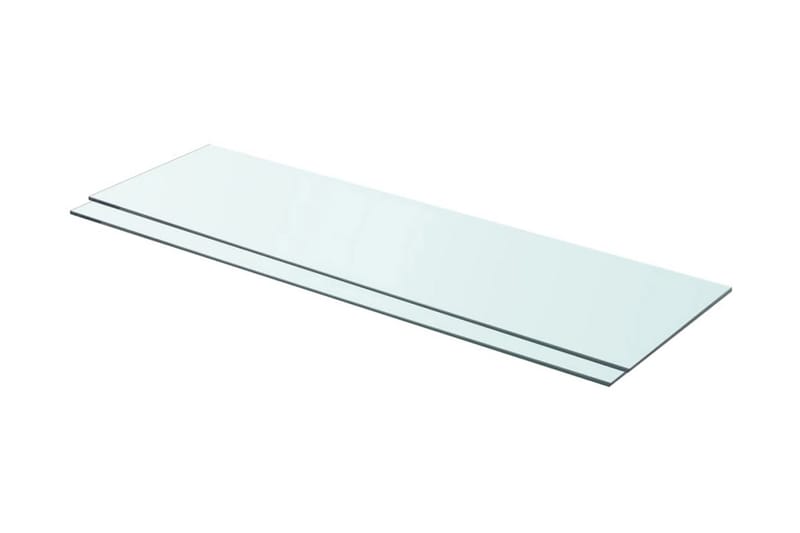 Hyllepaneler 2 stk klart glass 90x25 cm - Oppbevaring - Klesoppbevaring - Garderober & garderobesystem - Innredning garderobe - Hylleplan til garderobe