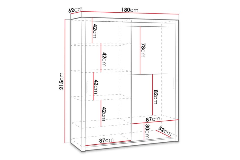 Julissa Garderobe 180 cm - Natur - Oppbevaring - Klesoppbevaring - Garderober & garderobesystem