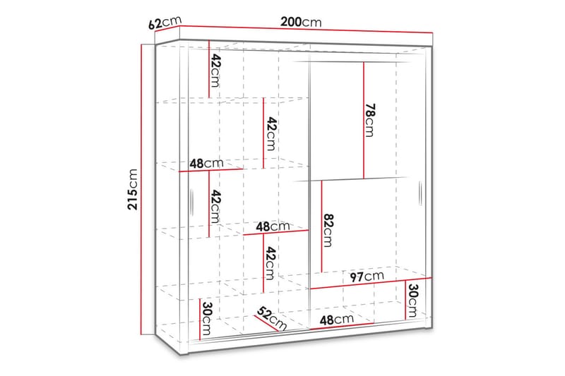 Julissa Garderobe 200 cm - Natur - Oppbevaring - Klesoppbevaring - Garderober & garderobesystem