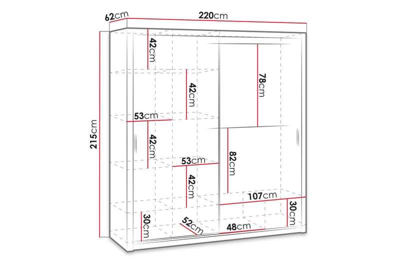 Julissa Garderobe 220 cm - Natur - Oppbevaring - Klesoppbevaring - Garderober & garderobesystem