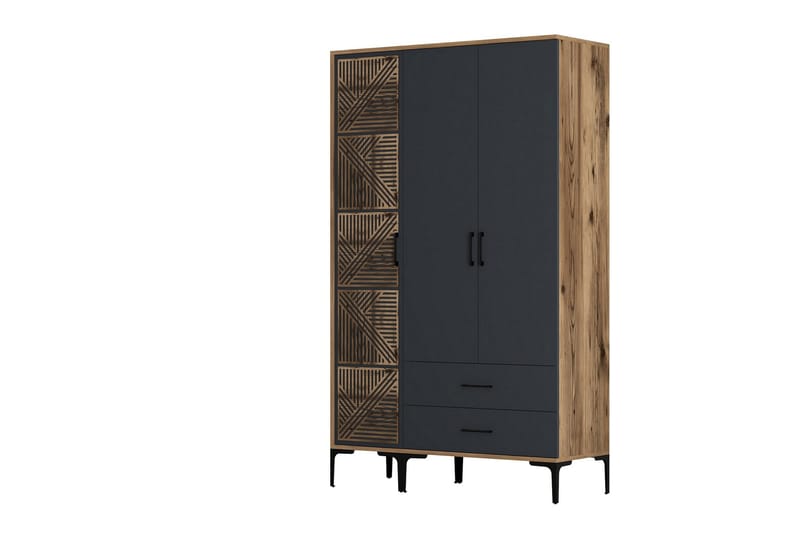 Kumsal Garderobe 120 cm - Antrasitt - Oppbevaring - Klesoppbevaring - Garderober & garderobesystem