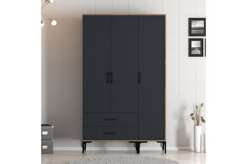 Kumsal Garderobe 120 cm - Antrasitt - Oppbevaring - Klesoppbevaring - Garderober & garderobesystem