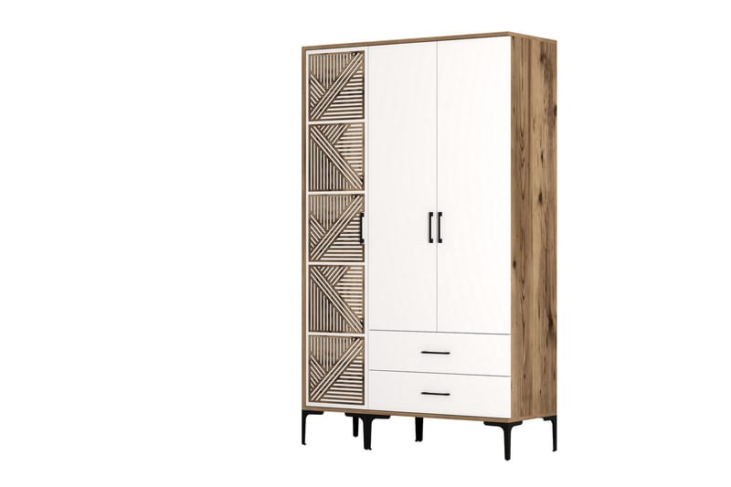 Kumsal Garderobe 120 cm - Brun/Hvit - Oppbevaring - Klesoppbevaring - Garderober & garderobesystem