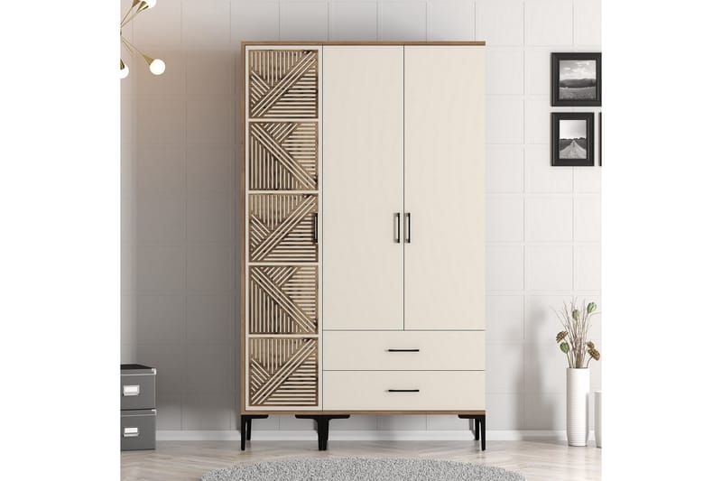 Kumsal Garderobe 120 cm - Cream - Oppbevaring - Klesoppbevaring - Garderober & garderobesystem