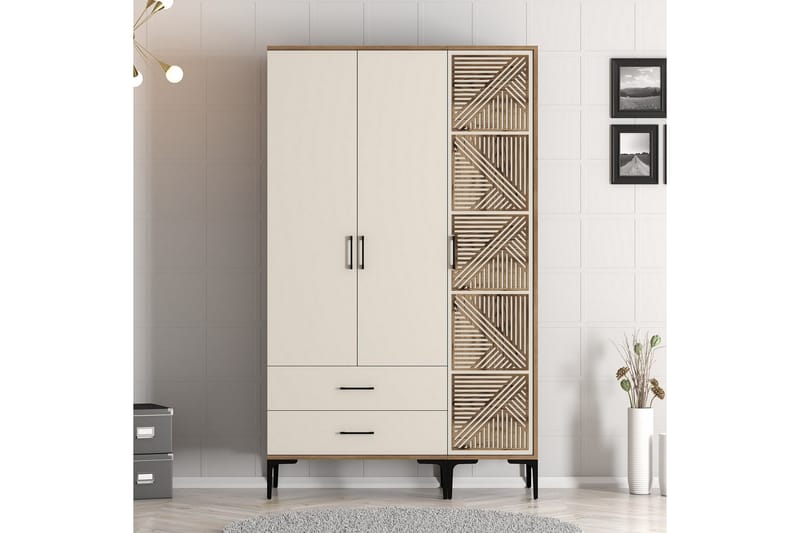 Kumsal Garderobe 120 cm - Cream - Oppbevaring - Klesoppbevaring - Garderober & garderobesystem