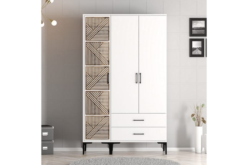 Kumsal Garderobe 120 cm - Hvit - Oppbevaring - Klesoppbevaring - Garderober & garderobesystem