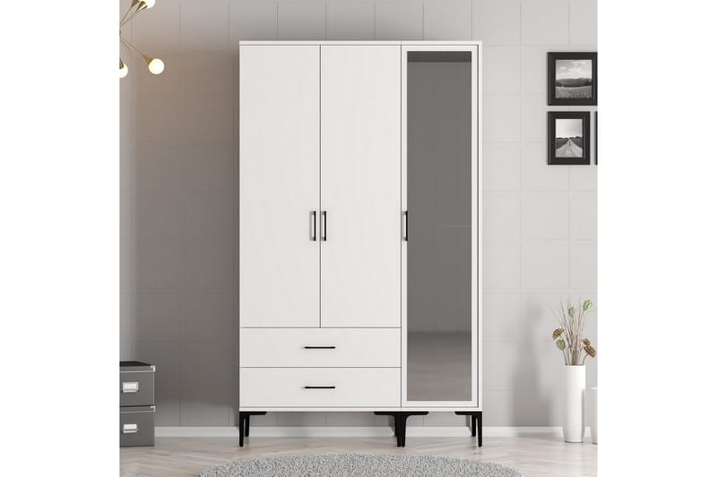 Kumsal Garderobe 120 cm - Hvit - Oppbevaring - Klesoppbevaring - Garderober & garderobesystem