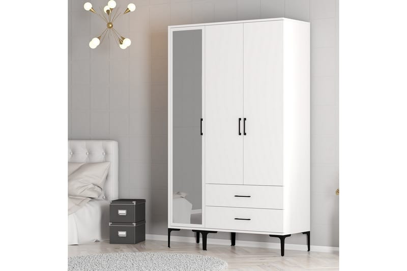 Kumsal Garderobe 120 cm - Hvit - Oppbevaring - Klesoppbevaring - Garderober & garderobesystem