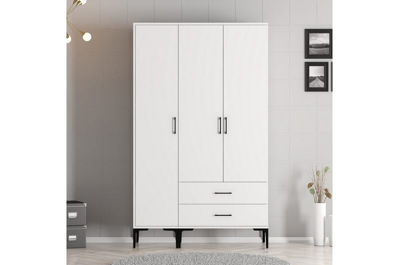 Kumsal Garderobe 120 cm - Hvit - Oppbevaring - Klesoppbevaring - Garderober & garderobesystem