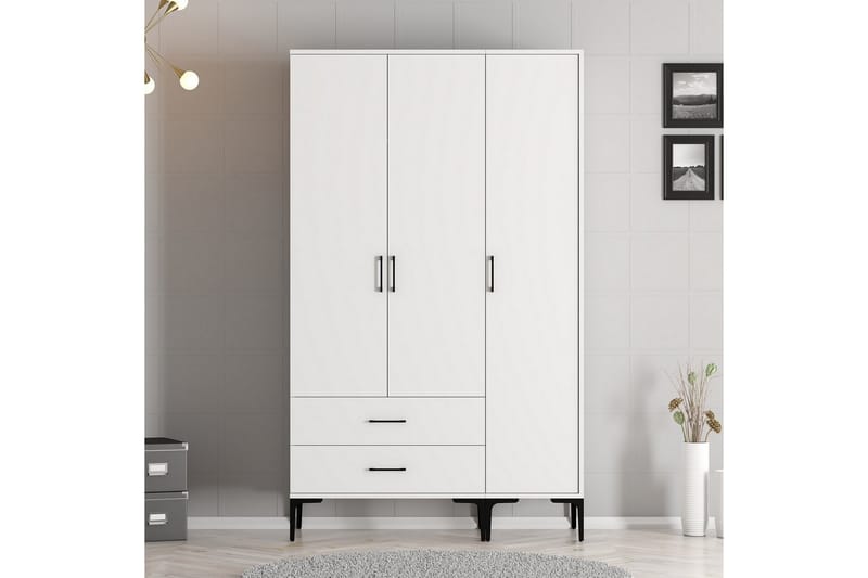 Kumsal Garderobe 120 cm - Hvit - Oppbevaring - Klesoppbevaring - Garderober & garderobesystem