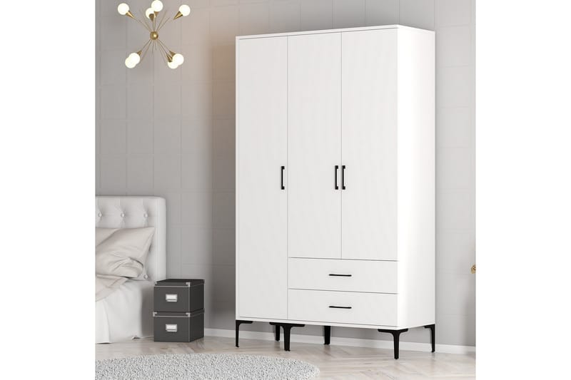 Kumsal Garderobe 120 cm - Hvit - Oppbevaring - Klesoppbevaring - Garderober & garderobesystem