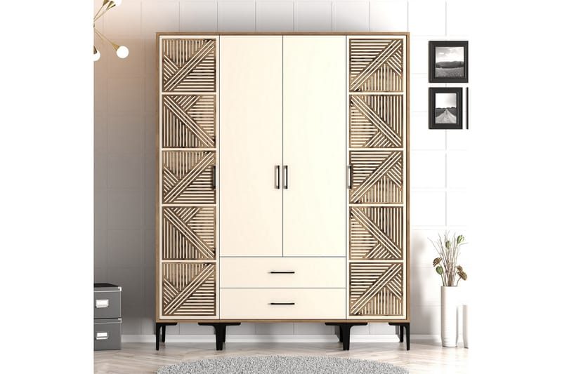 Kumsal Garderobe 160 cm - Cream - Oppbevaring - Klesoppbevaring - Garderober & garderobesystem