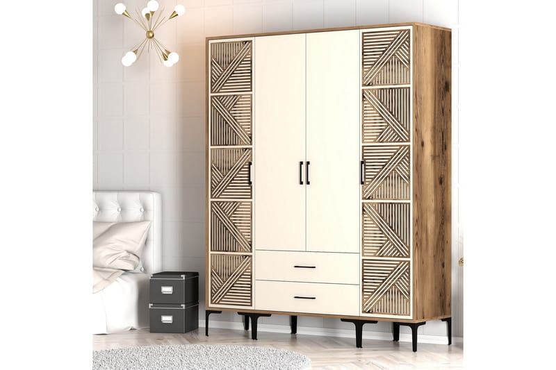 Kumsal Garderobe 160 cm - Cream - Oppbevaring - Klesoppbevaring - Garderober & garderobesystem