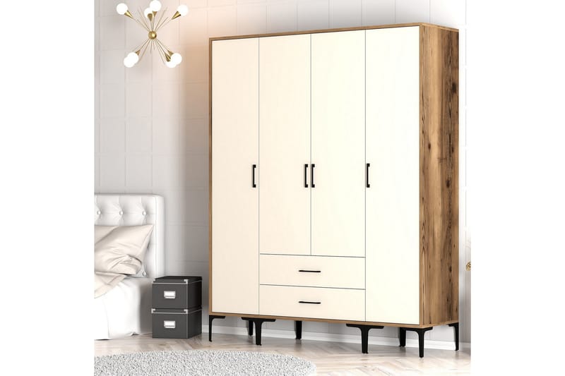 Kumsal Garderobe 160 cm - Cream - Oppbevaring - Klesoppbevaring - Garderober & garderobesystem