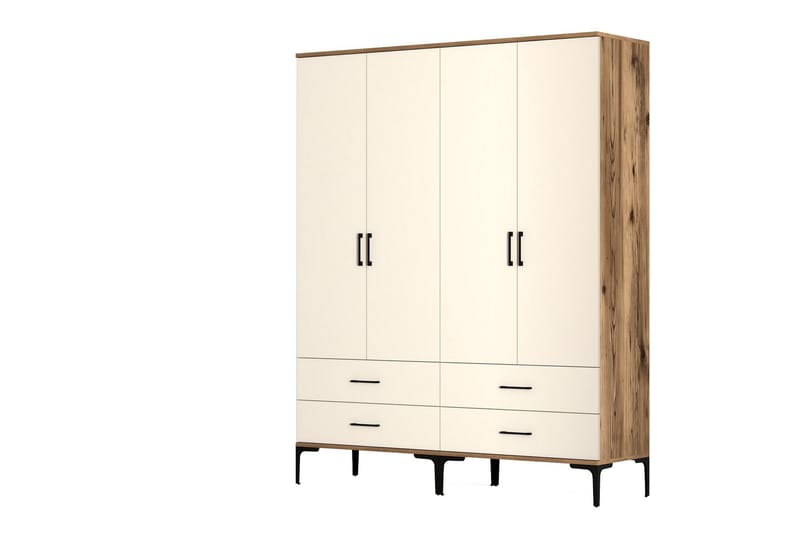 Kumsal Garderobe 160 cm - Cream - Garderober & garderobesystem - Garderobeskap & klesskap