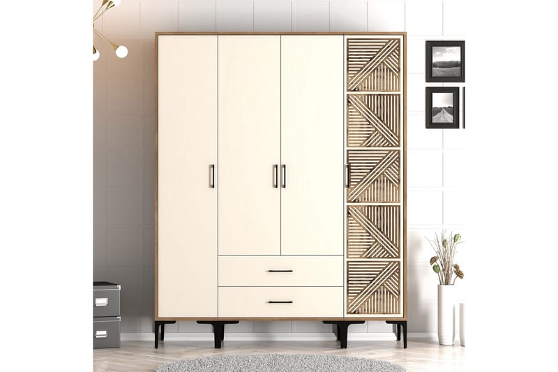 Kumsal Garderobe 160 cm - Cream - Oppbevaring - Klesoppbevaring - Garderober & garderobesystem