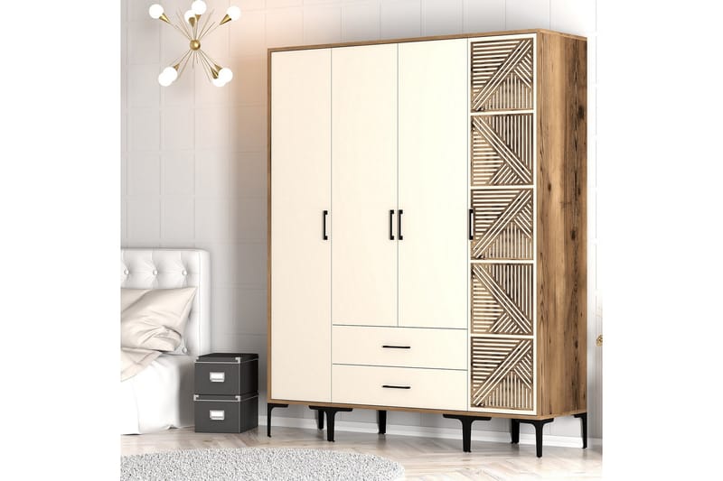 Kumsal Garderobe 160 cm - Cream - Oppbevaring - Klesoppbevaring - Garderober & garderobesystem