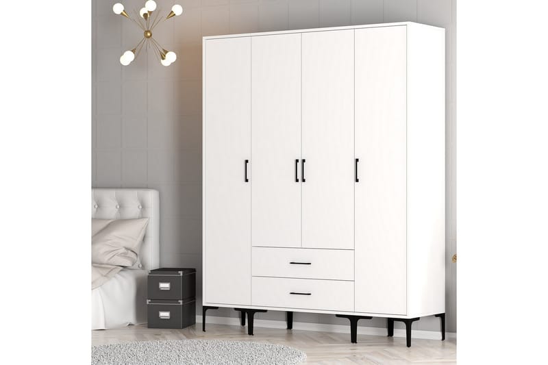 Kumsal Garderobe 160 cm - Hvit - Oppbevaring - Klesoppbevaring - Garderober & garderobesystem