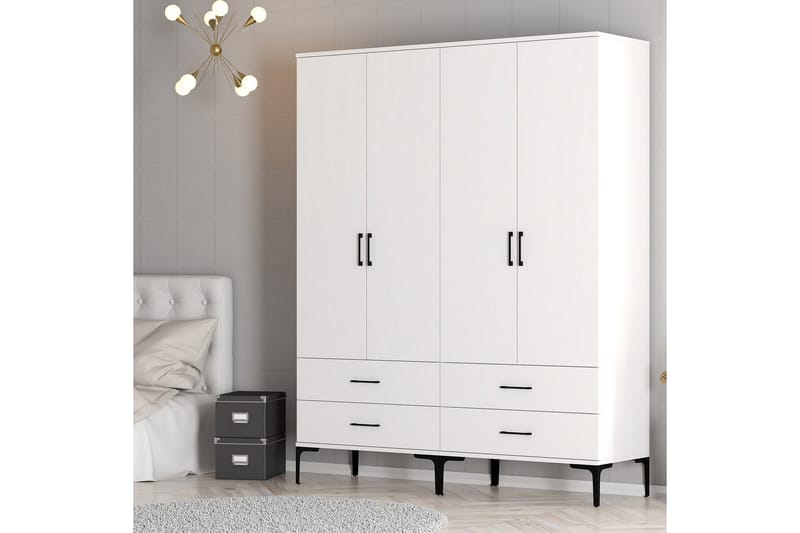 Kumsal Garderobe 160 cm - Hvit - Oppbevaring - Klesoppbevaring - Garderober & garderobesystem