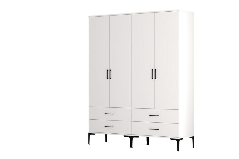 Kumsal Garderobe 160 cm - Hvit - Oppbevaring - Klesoppbevaring - Garderober & garderobesystem