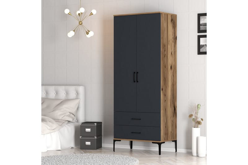 Kumsal Garderobe 80 cm - Antrasitt - Oppbevaring - Klesoppbevaring - Garderober & garderobesystem