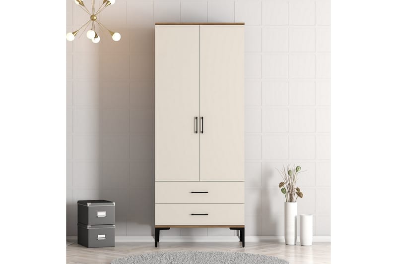 Kumsal Garderobe 80 cm - Cream - Garderober & garderobesystem - Garderobeskap & klesskap