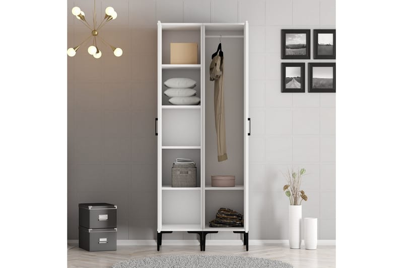 Kumsal Garderobe 80 cm - Hvit - Oppbevaring - Klesoppbevaring - Garderober & garderobesystem