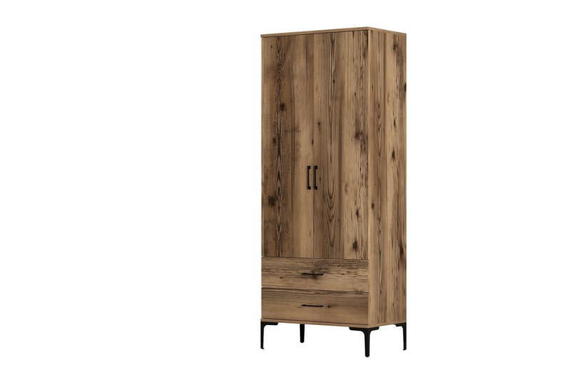 Kumsal Garderobe 80 cm - Valnøtt - Garderober & garderobesystem - Garderobeskap & klesskap