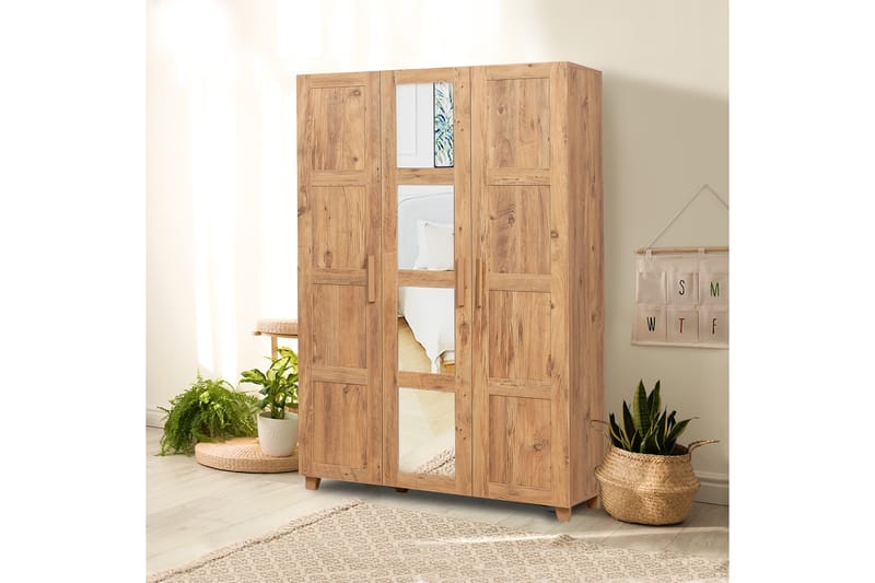 Linsy Garderobe 189 cm - Tre / Natur - Oppbevaring - Klesoppbevaring - Garderober & garderobesystem