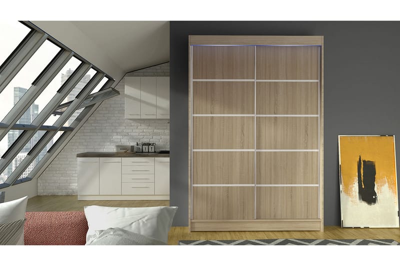 Liverpool Garderobe 120x200 cm - Beige - Oppbevaring - Klesoppbevaring - Garderober & garderobesystem