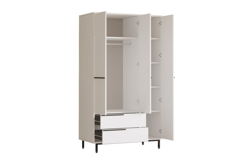 Liyakat Garderobe 112,2 cm - Hvit - Oppbevaring - Klesoppbevaring - Garderober & garderobesystem