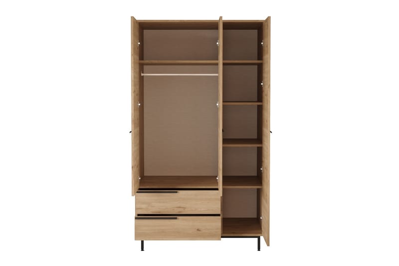 Liyakat Garderobe 112,2 cm - Valnøtt - Oppbevaring - Klesoppbevaring - Garderober & garderobesystem