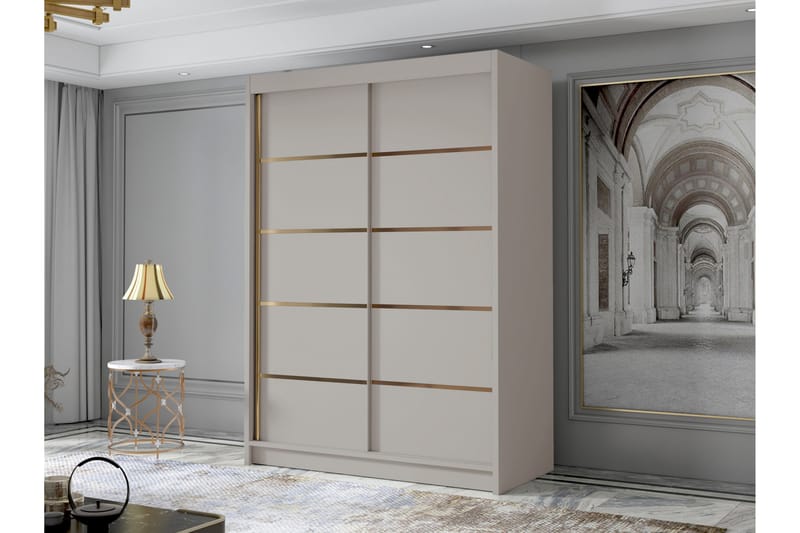 Lungos Garderobe 120x200 cm - Beige - Oppbevaring - Klesoppbevaring - Garderober & garderobesystem