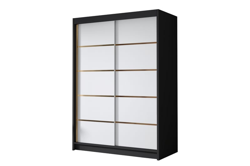 Lungos Garderobe 120x200 cm - Hvit/Svart - Oppbevaring - Klesoppbevaring - Garderober & garderobesystem