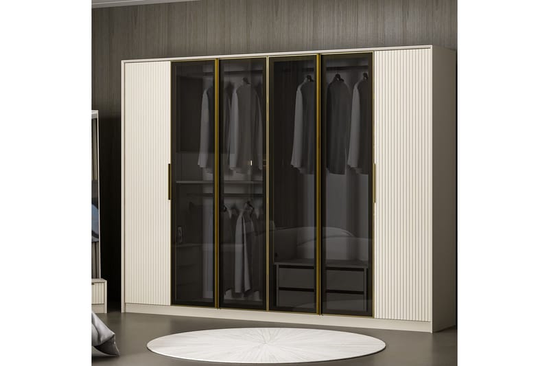 Luxe Garderobe 270 cm - Gull/Hvit - Oppbevaring - Klesoppbevaring - Garderober & garderobesystem