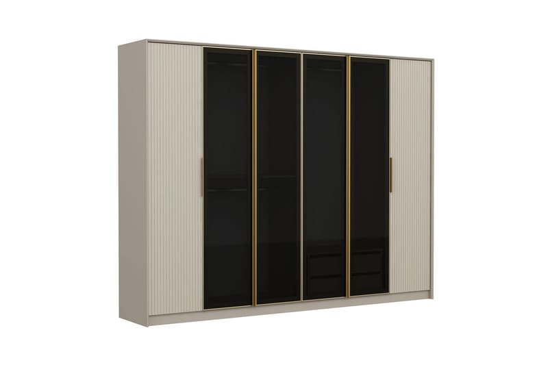 Luxe Garderobe 270 cm - Gull/Hvit - Oppbevaring - Klesoppbevaring - Garderober & garderobesystem