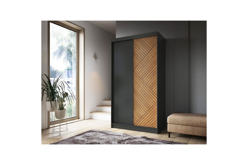 Marrphy Garderobe 120x220 cm - Brun - Oppbevaring - Klesoppbevaring - Garderober & garderobesystem