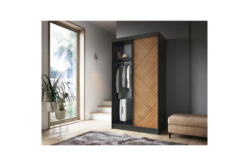 Marrphy Garderobe 120x220 cm - Brun - Oppbevaring - Klesoppbevaring - Garderober & garderobesystem