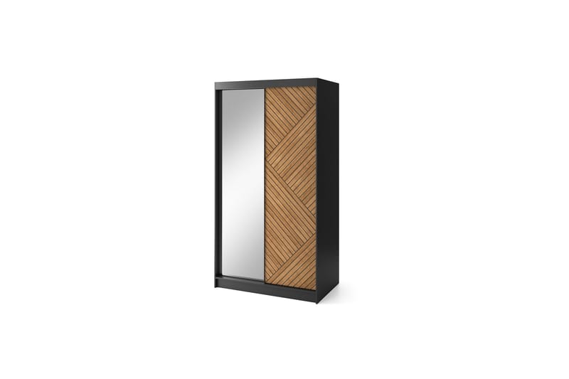 Marrphy Garderobe med Speil 120x220 cm - Brun - Oppbevaring - Klesoppbevaring - Garderober & garderobesystem