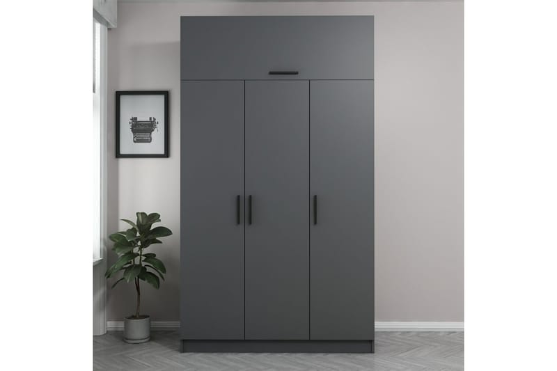 Minar Garderobe 135 cm - Antrasitt - Oppbevaring - Klesoppbevaring - Garderober & garderobesystem