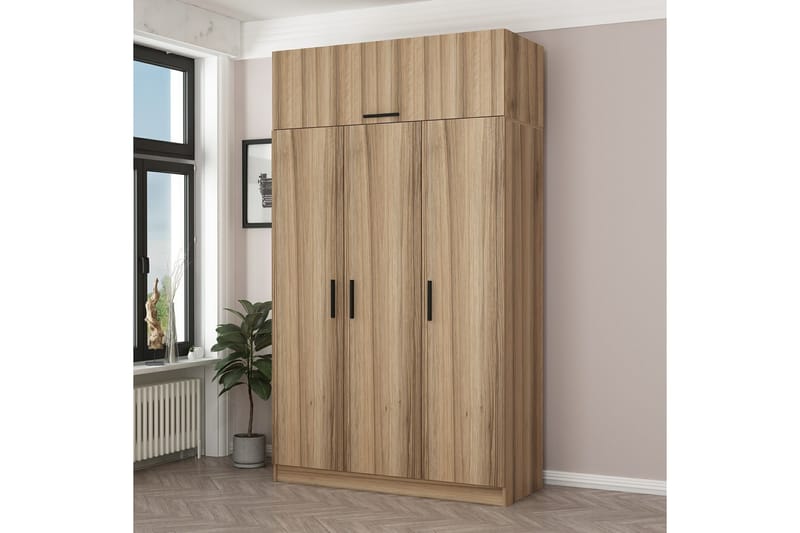 Minar Garderobe 135 cm - Brun - Oppbevaring - Klesoppbevaring - Garderober & garderobesystem