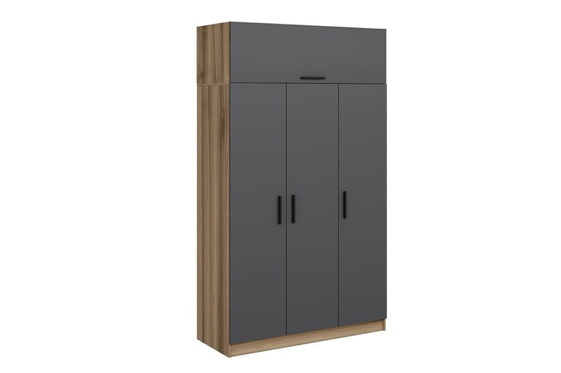 Minar Garderobe 135 cm - Grå/Brun - Oppbevaring - Klesoppbevaring - Garderober & garderobesystem