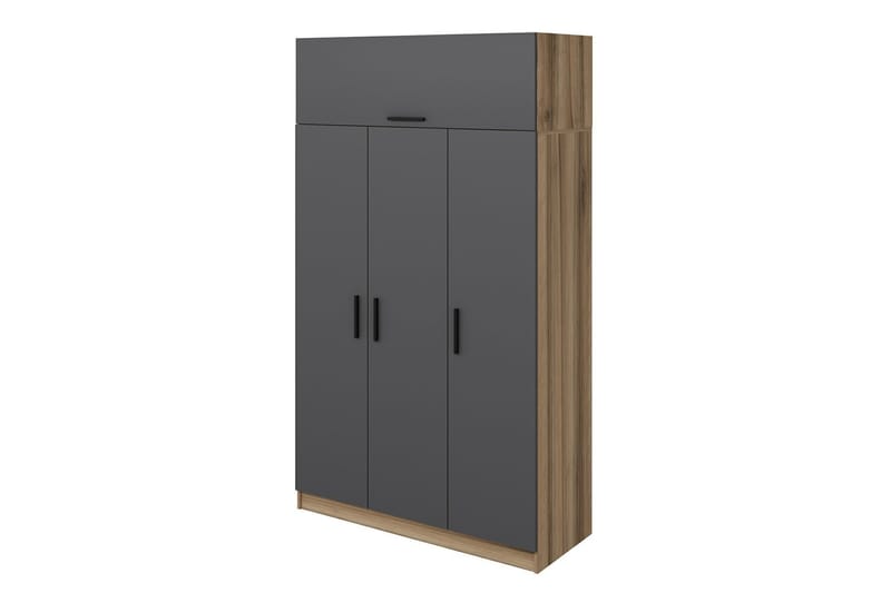 Minar Garderobe 135 cm - Grå/Brun - Oppbevaring - Klesoppbevaring - Garderober & garderobesystem